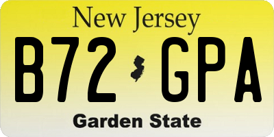 NJ license plate B72GPA