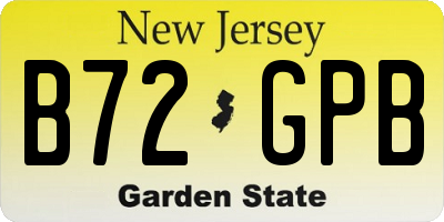 NJ license plate B72GPB