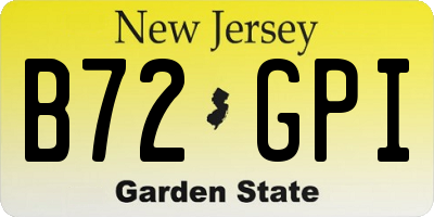 NJ license plate B72GPI
