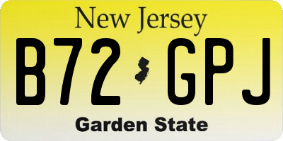 NJ license plate B72GPJ