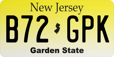 NJ license plate B72GPK