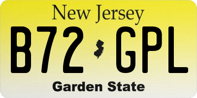 NJ license plate B72GPL