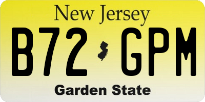 NJ license plate B72GPM