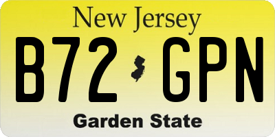 NJ license plate B72GPN