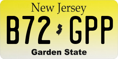 NJ license plate B72GPP