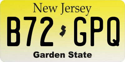 NJ license plate B72GPQ