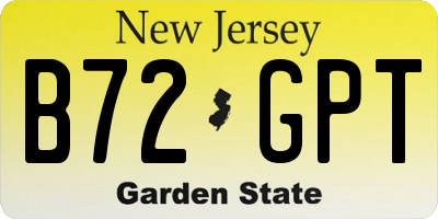 NJ license plate B72GPT