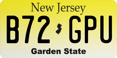 NJ license plate B72GPU