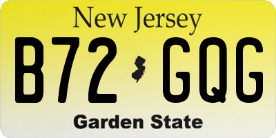 NJ license plate B72GQG