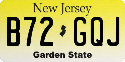NJ license plate B72GQJ