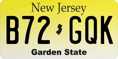 NJ license plate B72GQK