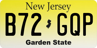 NJ license plate B72GQP