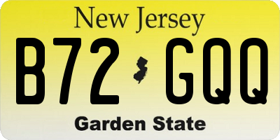 NJ license plate B72GQQ