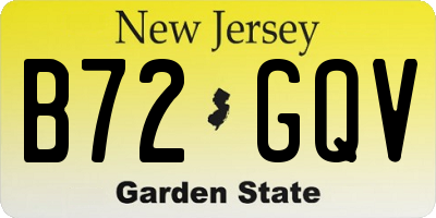 NJ license plate B72GQV