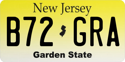 NJ license plate B72GRA