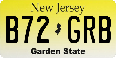NJ license plate B72GRB