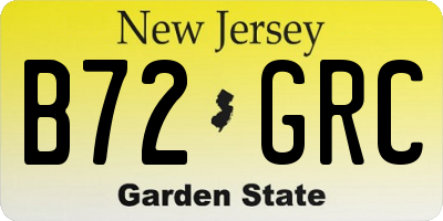 NJ license plate B72GRC