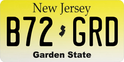 NJ license plate B72GRD