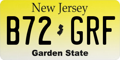 NJ license plate B72GRF