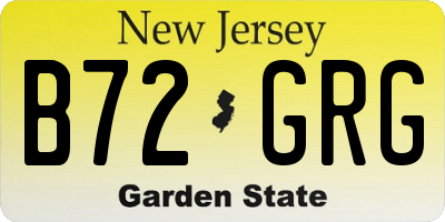 NJ license plate B72GRG