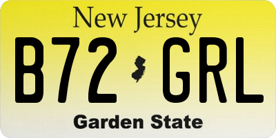 NJ license plate B72GRL