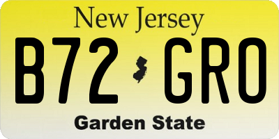 NJ license plate B72GRO