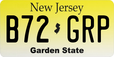 NJ license plate B72GRP