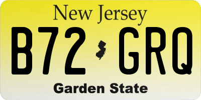 NJ license plate B72GRQ