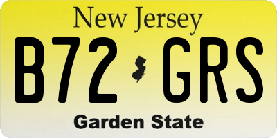 NJ license plate B72GRS