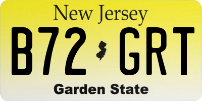 NJ license plate B72GRT