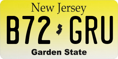 NJ license plate B72GRU