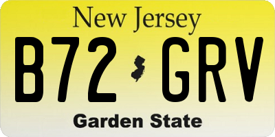 NJ license plate B72GRV