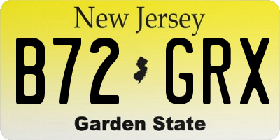 NJ license plate B72GRX