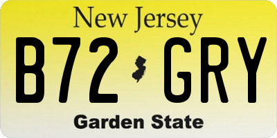 NJ license plate B72GRY