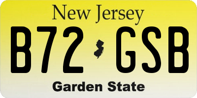NJ license plate B72GSB