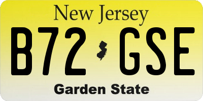 NJ license plate B72GSE