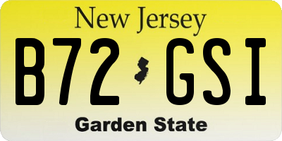 NJ license plate B72GSI