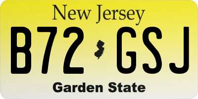 NJ license plate B72GSJ