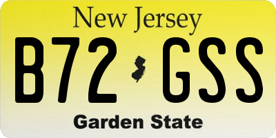 NJ license plate B72GSS