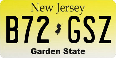 NJ license plate B72GSZ