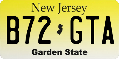 NJ license plate B72GTA