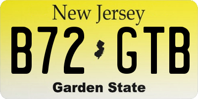 NJ license plate B72GTB