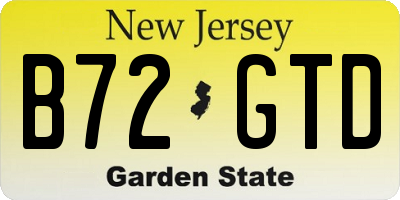 NJ license plate B72GTD