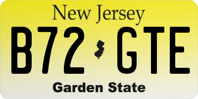 NJ license plate B72GTE