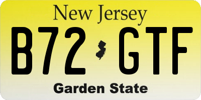 NJ license plate B72GTF