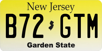NJ license plate B72GTM