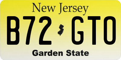 NJ license plate B72GTO
