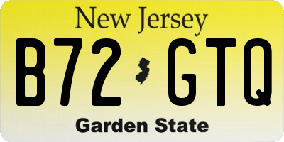 NJ license plate B72GTQ