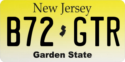 NJ license plate B72GTR