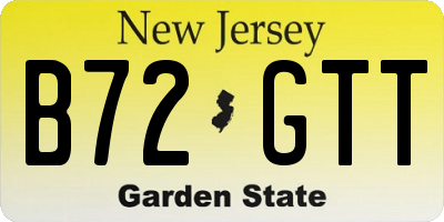 NJ license plate B72GTT